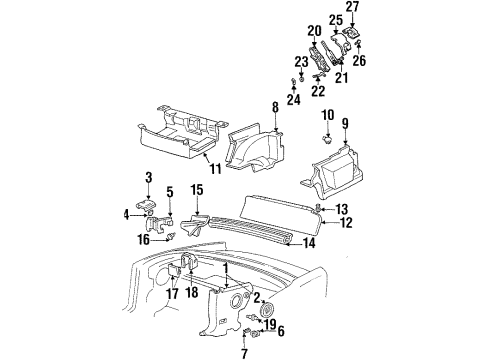 1998 Pontiac Firebird Interior Trim - Rear Body Diagram