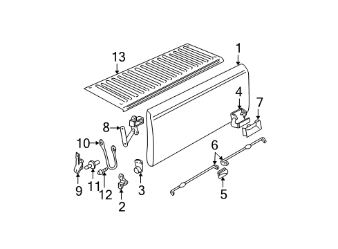 1999 Chevy K3500 Tail Gate Diagram