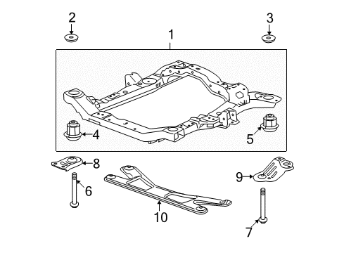 2012 Chevy Traverse Suspension Mounting - Front Diagram