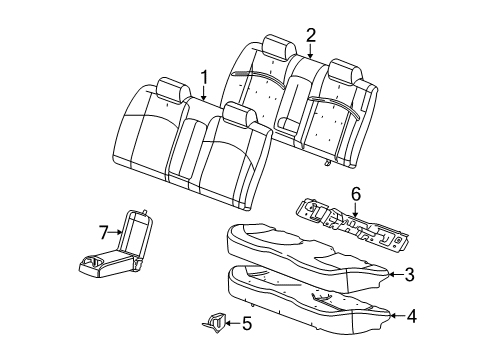2007 Buick LaCrosse Rear Seat Components Diagram