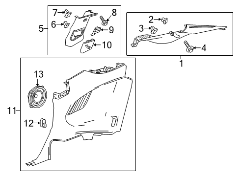 2017 Chevy Camaro Interior Trim - Quarter Panels Diagram