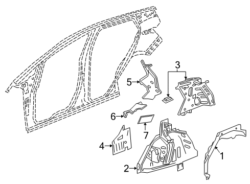 2019 Chevy Bolt EV Inner Structure - Quarter Panel Diagram