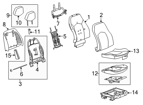 2011 Cadillac CTS Passenger Seat Components Diagram 3 - Thumbnail