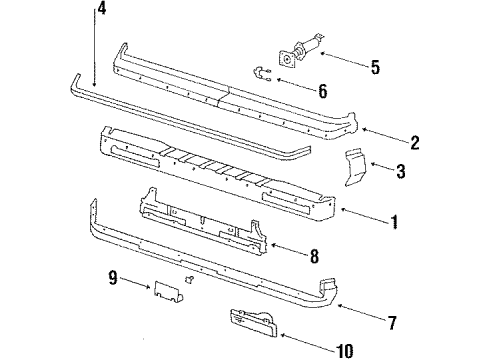 1988 Oldsmobile 98 Reflector, Passenger Side Diagram for 16508608