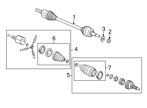 2008 Pontiac Torrent Drive Axles - Rear Diagram