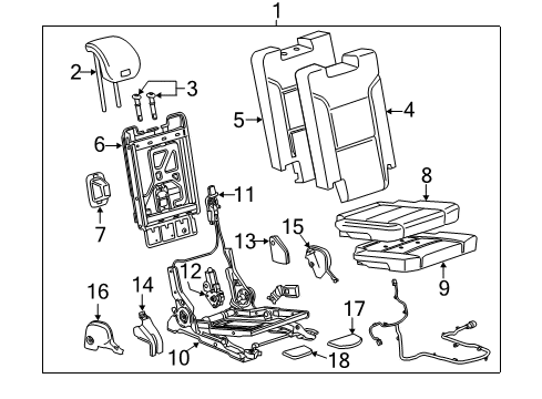 2017 Cadillac Escalade Third Row Seats Diagram 2 - Thumbnail