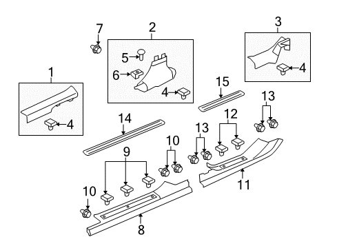 2013 Chevy Caprice Interior Trim - Pillars, Rocker & Floor Diagram