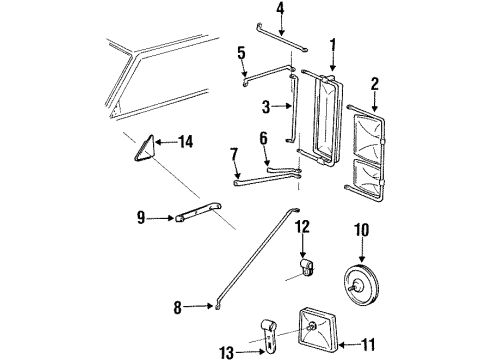 1993 GMC K2500 Outside Mirrors Diagram