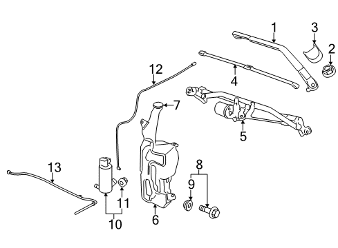 2012 GMC Sierra 2500 HD Wiper & Washer Components Diagram
