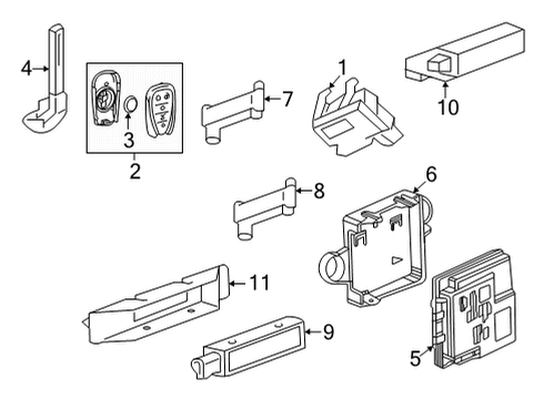 2023 Chevy Trailblazer Keyless Entry Components Diagram