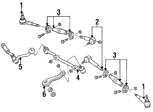 1992 GMC Typhoon P/S Pump & Hoses, Steering Gear & Linkage Diagram