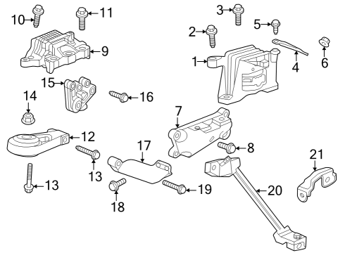 2024 Chevy Trailblazer Motor Mount Diagram for 60005993