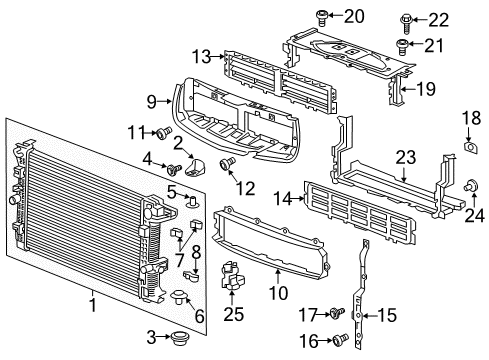 2019 Buick Envision Radiator Diagram for 22942965