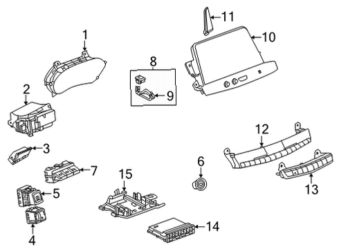 2022 Cadillac CT4 Cluster & Switches, Instrument Panel Diagram