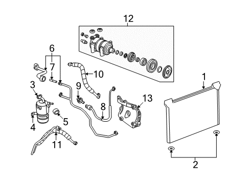 2008 Cadillac Escalade ESV A/C Condenser, Compressor & Lines Diagram