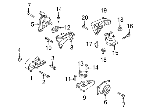 2008 Saturn Astra Side Mount Bracket, Passenger Side Diagram for 13257618