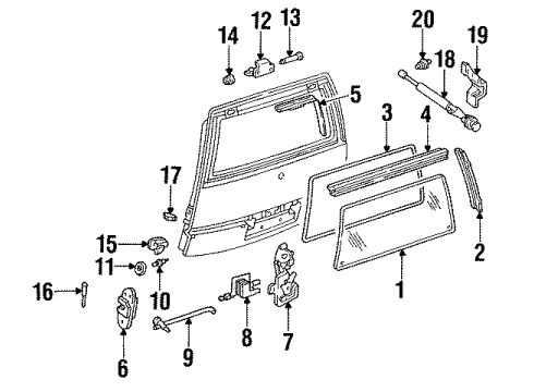 1990 Pontiac Trans Sport Wedge, Driver Side Diagram for 16627258