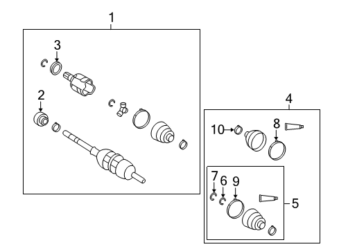 2010 Pontiac Vibe Axle Assembly, Front Driver Side Diagram for 19183762