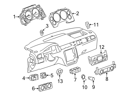 2013 GMC Yukon XL 2500 A/C & Heater Control Units Diagram