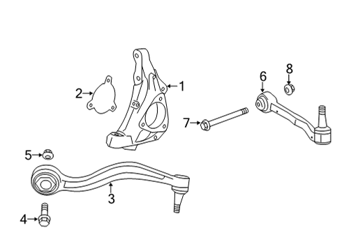 2022 Cadillac CT4 Front Suspension, Lower Control Arm, Ride Control, Stabilizer Bar, Suspension Components Diagram