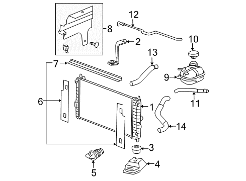 2009 Chevy Cobalt Radiator & Components Diagram