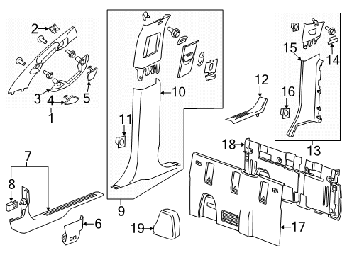 2021 GMC Canyon Interior Trim - Cab Diagram