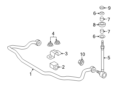 2005 Pontiac GTO Stabilizer Bar & Components - Front Diagram