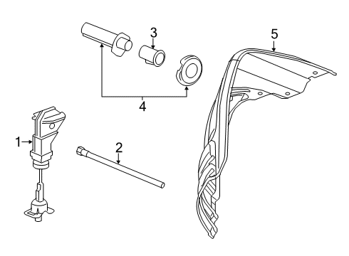 2019 Chevy Silverado 1500 LD Spare Tire Carrier Diagram