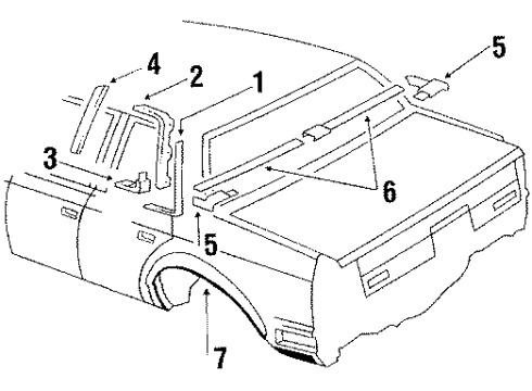 1986 Oldsmobile Cutlass Ciera Reveal Moldings Diagram