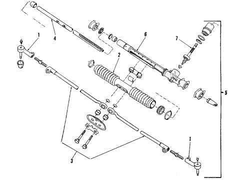 1985 Oldsmobile Firenza P/S Pump & Hoses, Steering Gear & Linkage Diagram