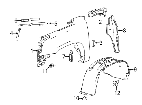 2017 Cadillac Escalade Fender & Components Diagram