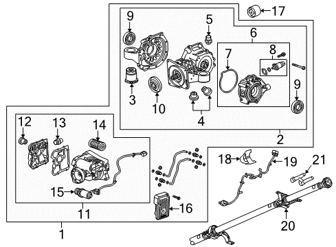 2014 Cadillac XTS Axle & Differential - Rear Diagram
