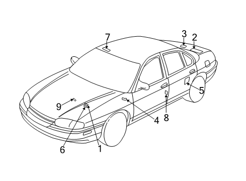 2000 Chevy Impala Information Labels Diagram