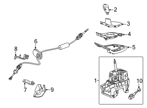 Bracket, Transmission Shift Control Cable Diagram for 13240825