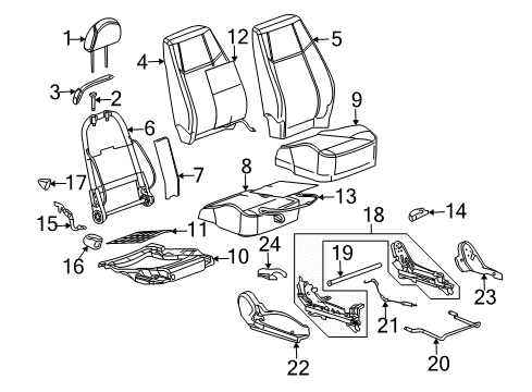 2007 Pontiac G5 Seat Cushion Pad, Front Passenger Side Diagram for 15905866