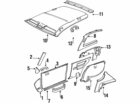 1991 Pontiac LeMans Armrest Diagram for 90327472