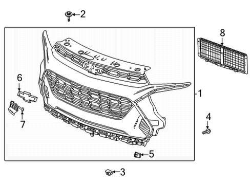 2023 Chevy Trailblazer Grille & Components Diagram