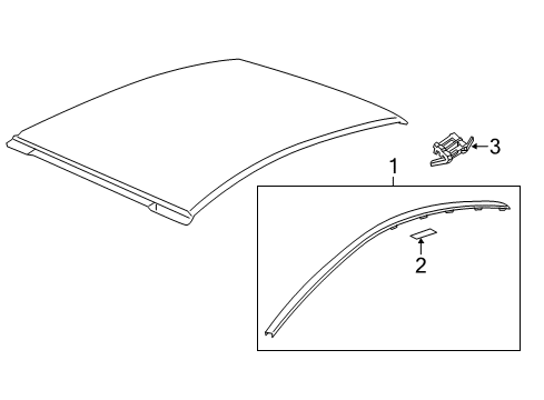 2013 Chevy Caprice Exterior Trim - Roof Diagram