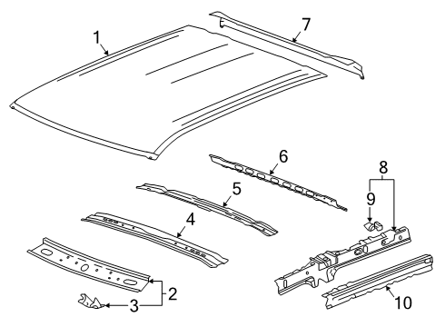 2021 Chevy Silverado 1500 Roof & Components Diagram 2 - Thumbnail