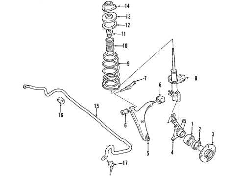 1999 Chevy Metro Lower Control Arm Bushing Diagram for 91173755