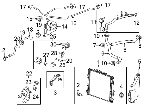 2011 Cadillac CTS Radiator & Components Diagram