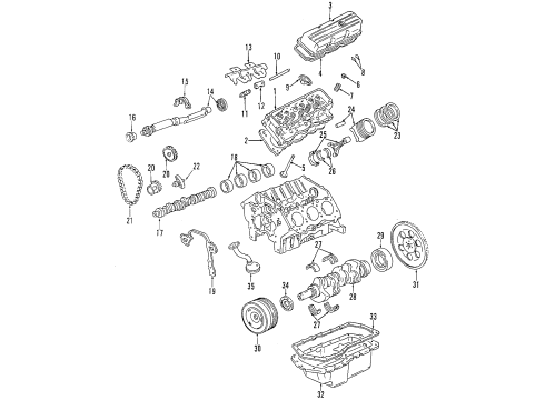 1999 Oldsmobile Intrigue Engine Parts & Mounts, Timing, Lubrication System Diagram 5 - Thumbnail