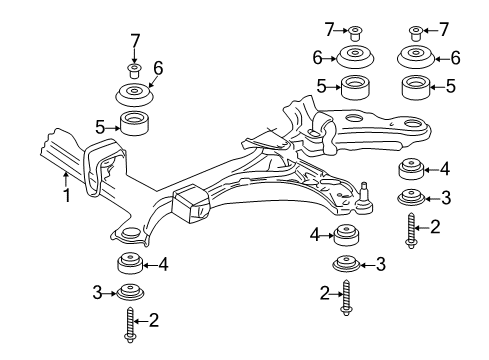 2000 Cadillac Seville Suspension Mounting - Front Diagram