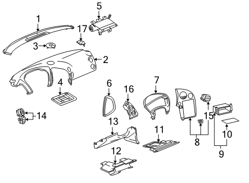 2008 Pontiac Grand Prix Upper Trim Panel Diagram for 15795046