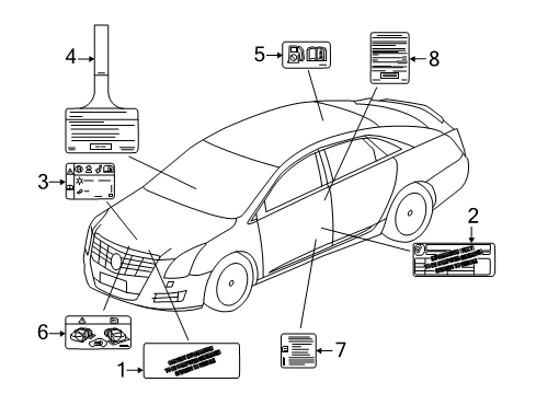 2014 Cadillac XTS Information Labels Diagram