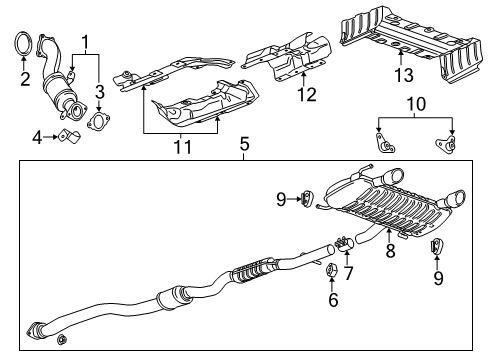 2016 Cadillac ATS Converter & Pipe Lower Bracket Diagram for 12656956