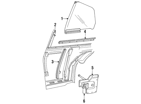 1992 Oldsmobile Cutlass Supreme Regulator, Driver Side Diagram for 12503965