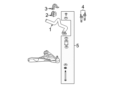 2007 Cadillac DTS Stabilizer Bar & Components - Front Diagram