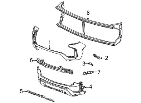 2023 Chevy Suburban Bumper & Components - Front Diagram 2 - Thumbnail