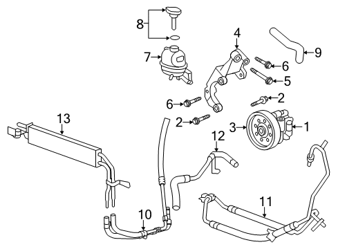2012 Cadillac CTS P/S Pump & Hoses, Steering Gear & Linkage Diagram 9 - Thumbnail